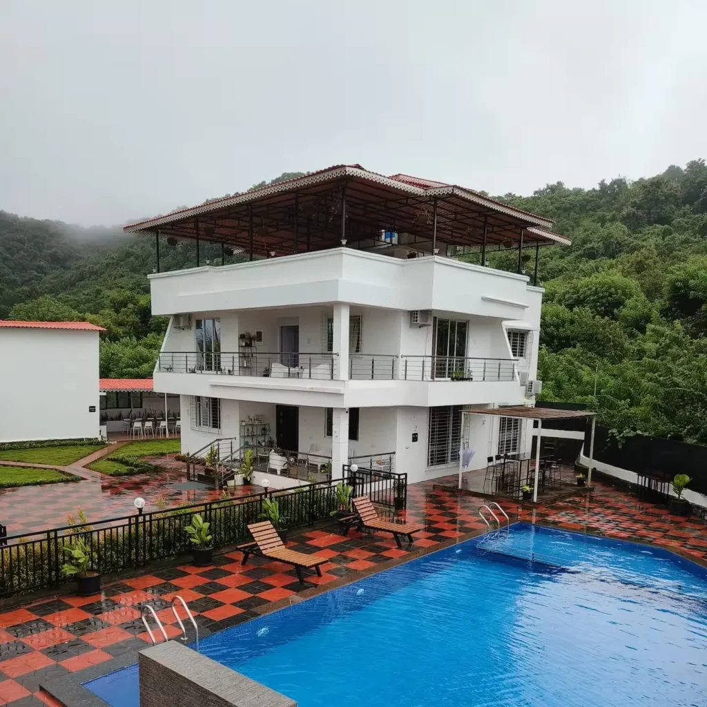 Villa near green open fields