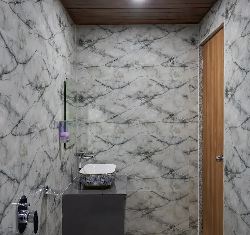 Attached luxury bathroom at Casa Sereno Resort Alibag